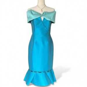 Sachin + Babi Turquoise Off-Shoulder Dress